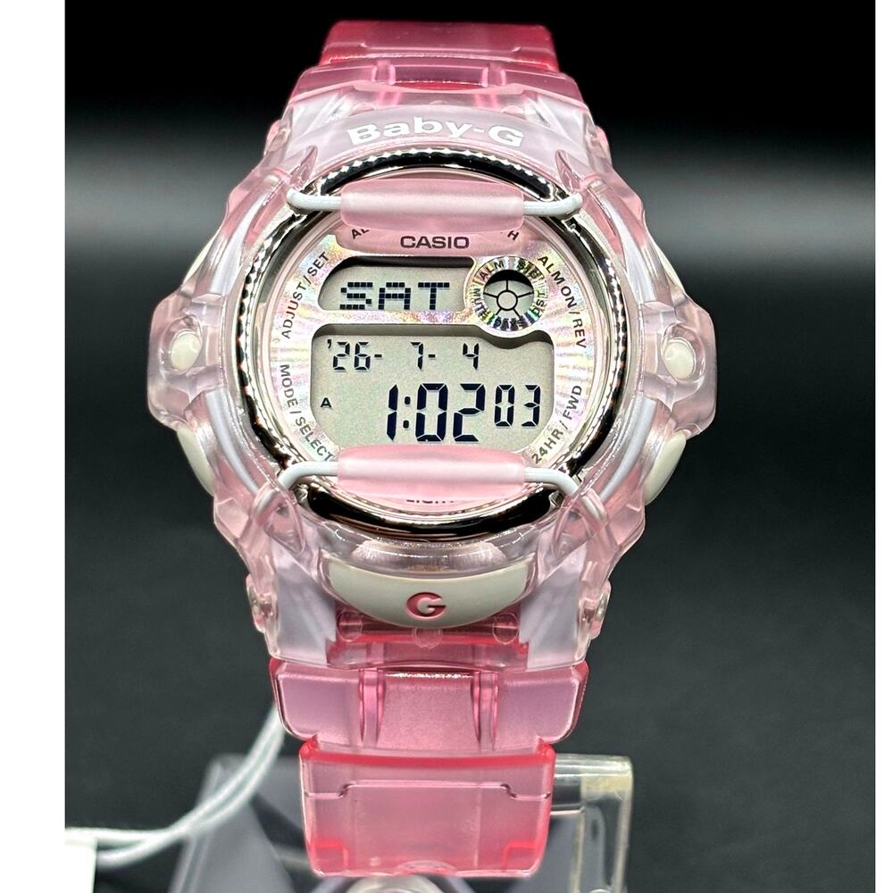 Casio Baby-G BG169R-4 Pink Clear Digital Shock Resistant 200M Women’s Watch
